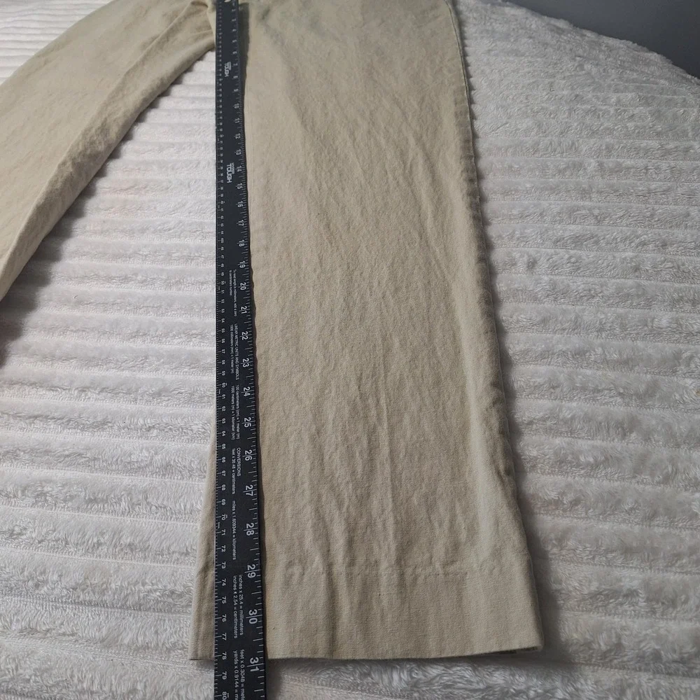 J. Crew Bedford Linen Cotton Pants Mens 32X32 Oatmeal Coastal Preppy Beachy